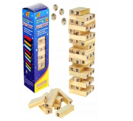 JENGA DE MADERA NUMERADO 24 x 8 cm
