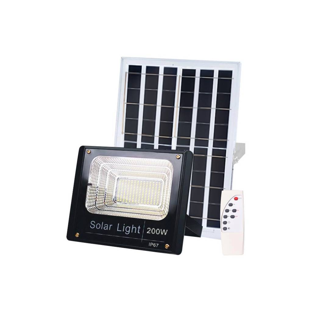 LUZ LED EXTERIOR CON PANEL SOLAR 200W