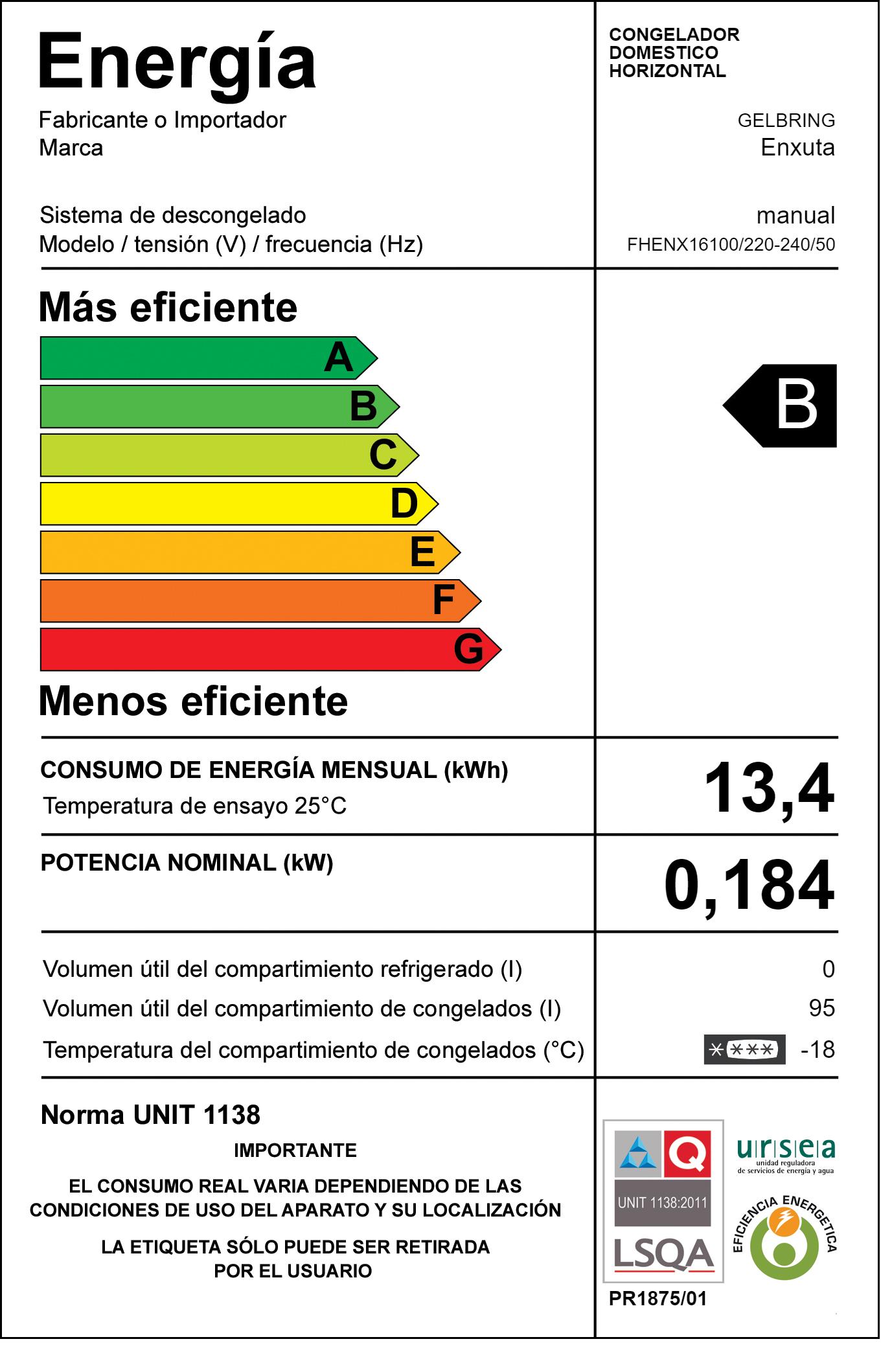 Freezer – FHENX16100 – Enxuta