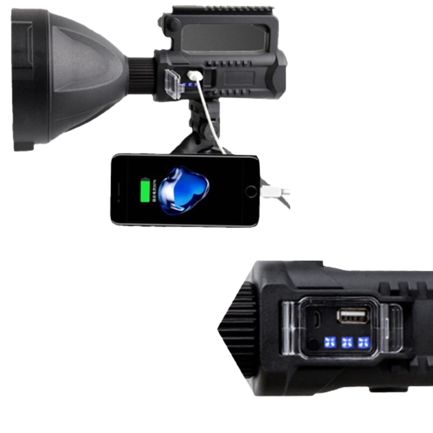 Linterna Led Recargable L-835 / Con Trípode Y Power Bank