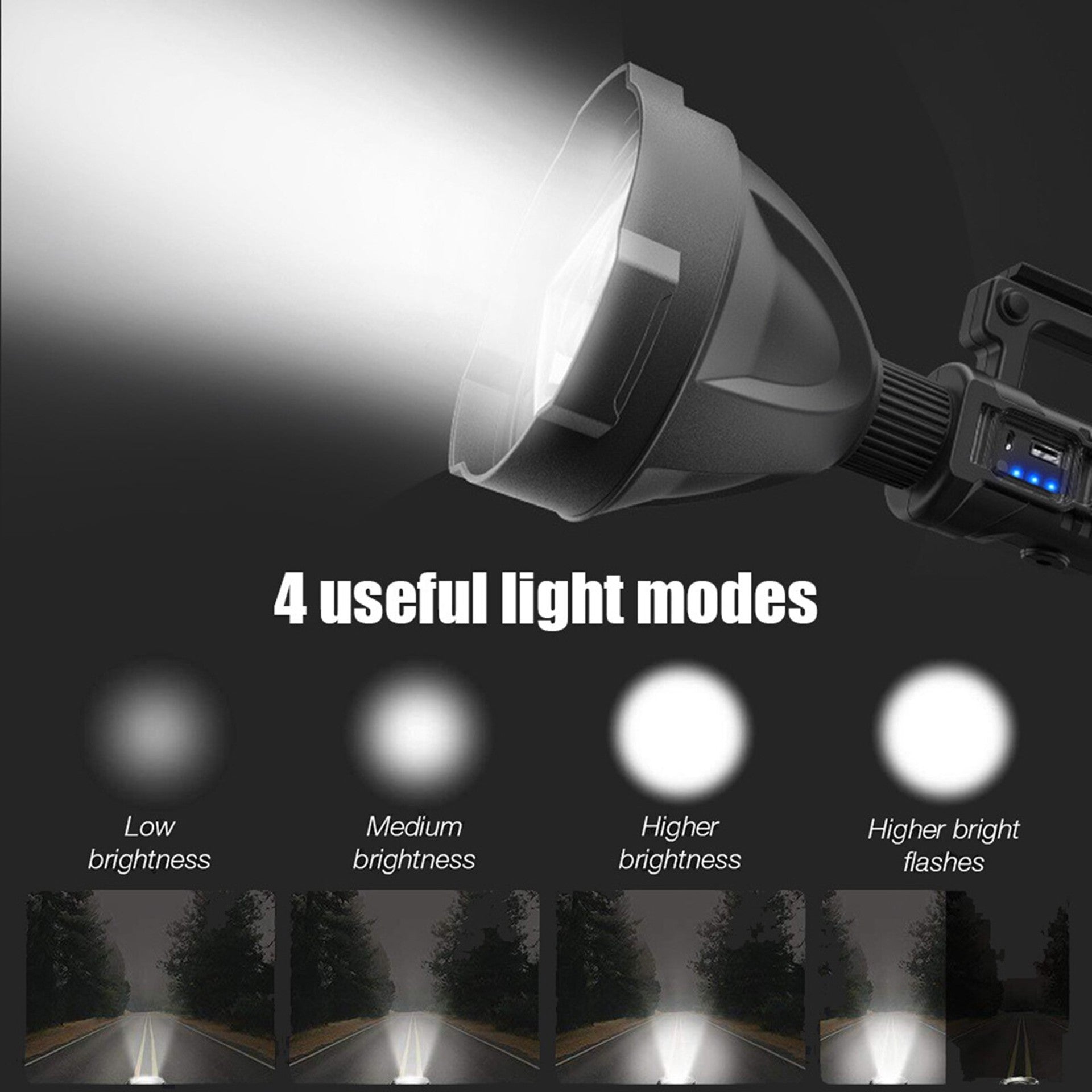 Linterna Led Recargable L-835 / Con Trípode Y Power Bank