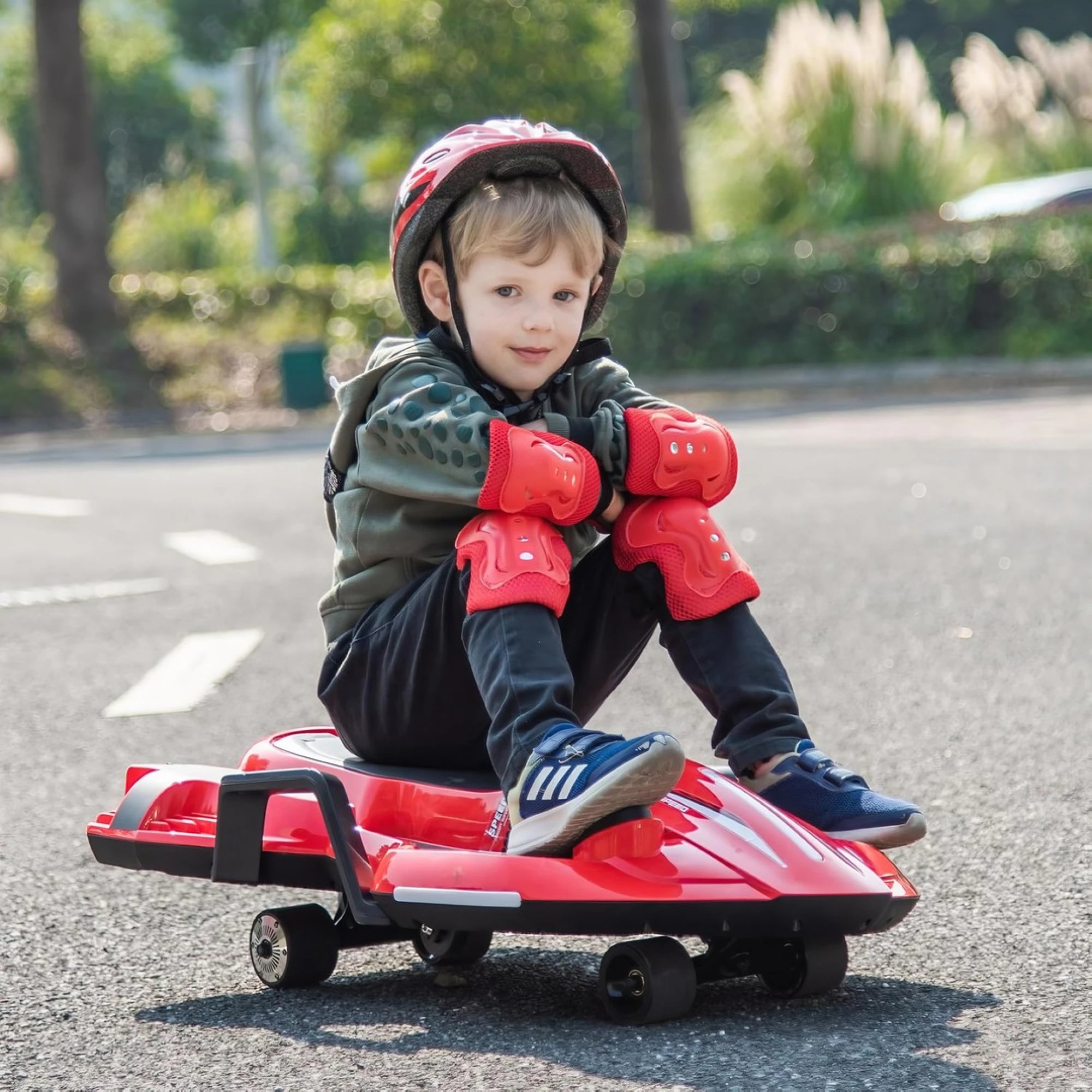 AUTO A BATERIA PARA NIÑOS TIPO SCOOTER DE GRAVEDAD ROJO