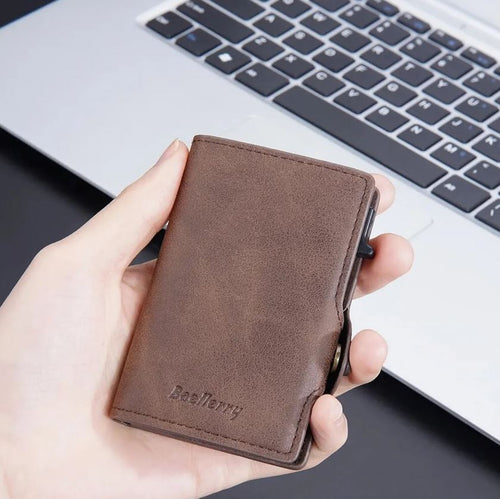 Billetera Tarjetero Anti Clonación Con Bloqueo Rfid Baellery Coffe