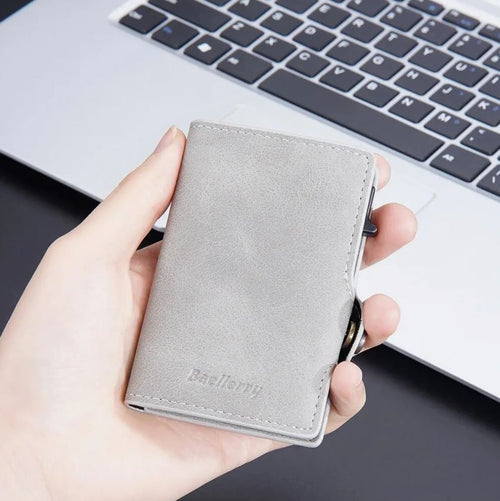 Billetera Tarjetero Anti Clonación Con Bloqueo Rfid Baellery Grey