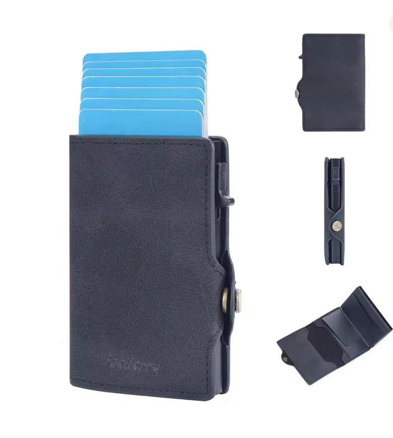 Billetera Tarjetero Anti Clonación Con Bloqueo Rfid Baellery Black