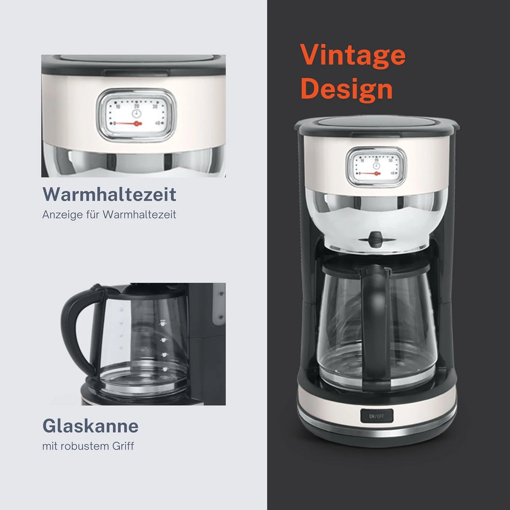 Cafetera Vintage Color Crema Muse Ms220sc Capacidad 10 Tasas Jarra Cristal