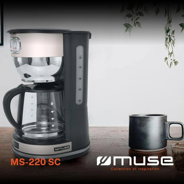 Cafetera Vintage Color Crema Muse Ms220sc Capacidad 10 Tasas Jarra Cristal