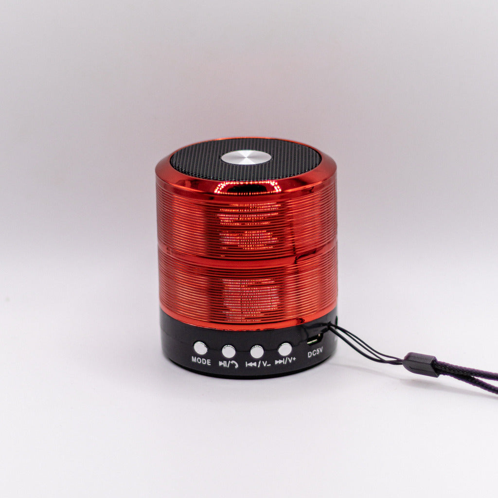 Mini Parlante Bluetooth Metalizado Usb Pendrive Micro-sd Aux Rojo