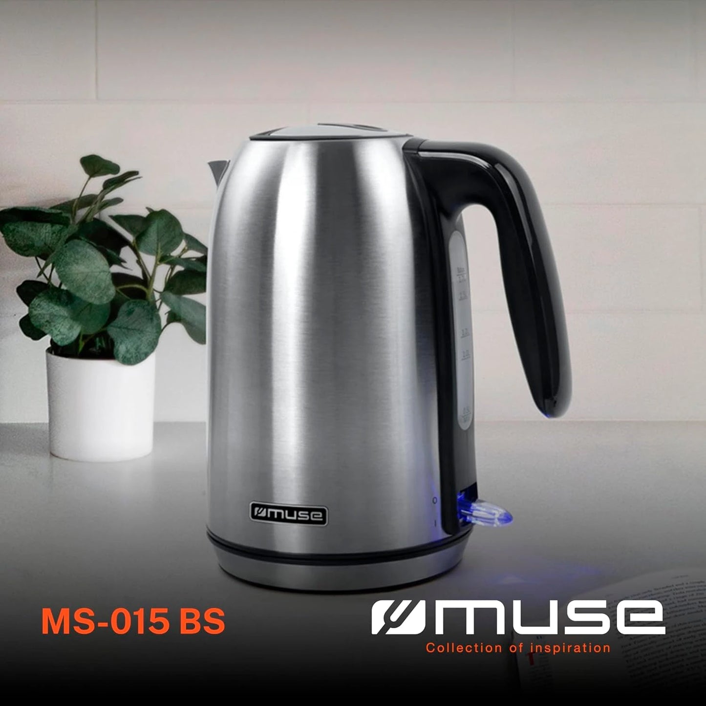 Hervidor Jarra Eléctrica Muse Ms-015 Bs 1.7l Ac. Inox
