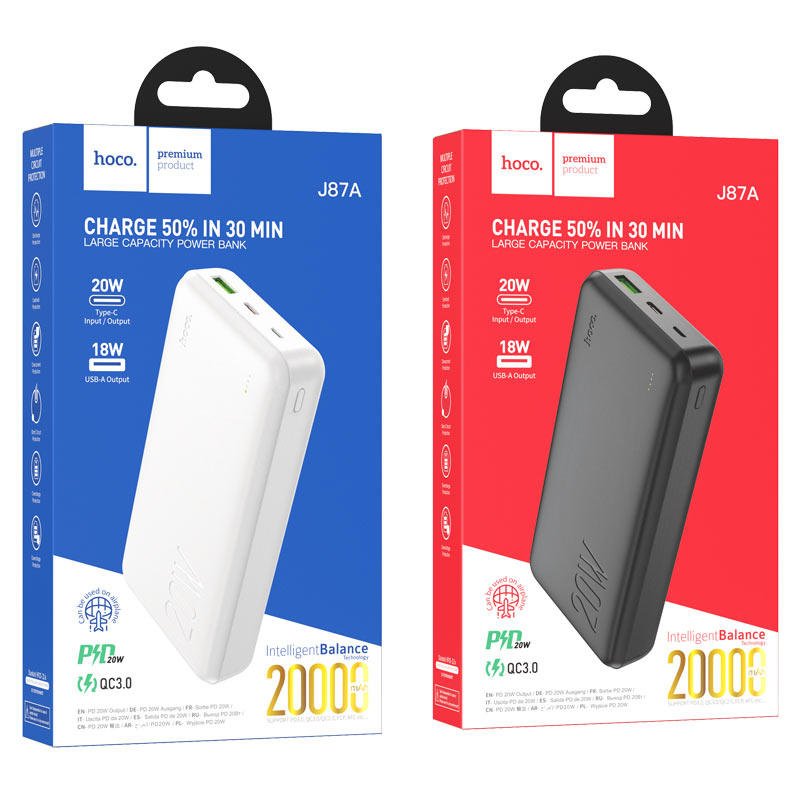Power Bank Hoco J87A PD20W 20000 mAh Carga Rápida