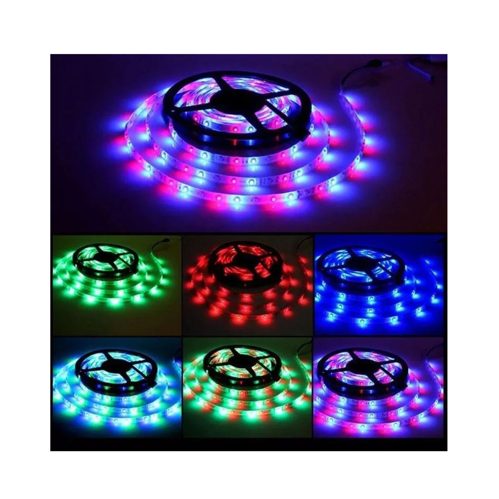 Cinta Tira Luces Led Rgb Con Transformador + Control - 15 Metros