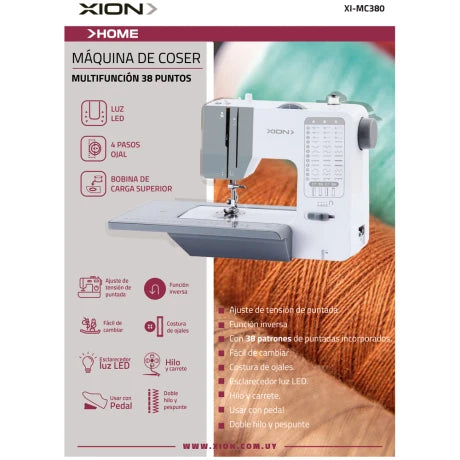 MÁQUINA DE COSER CON 38 PUNTADAS XION