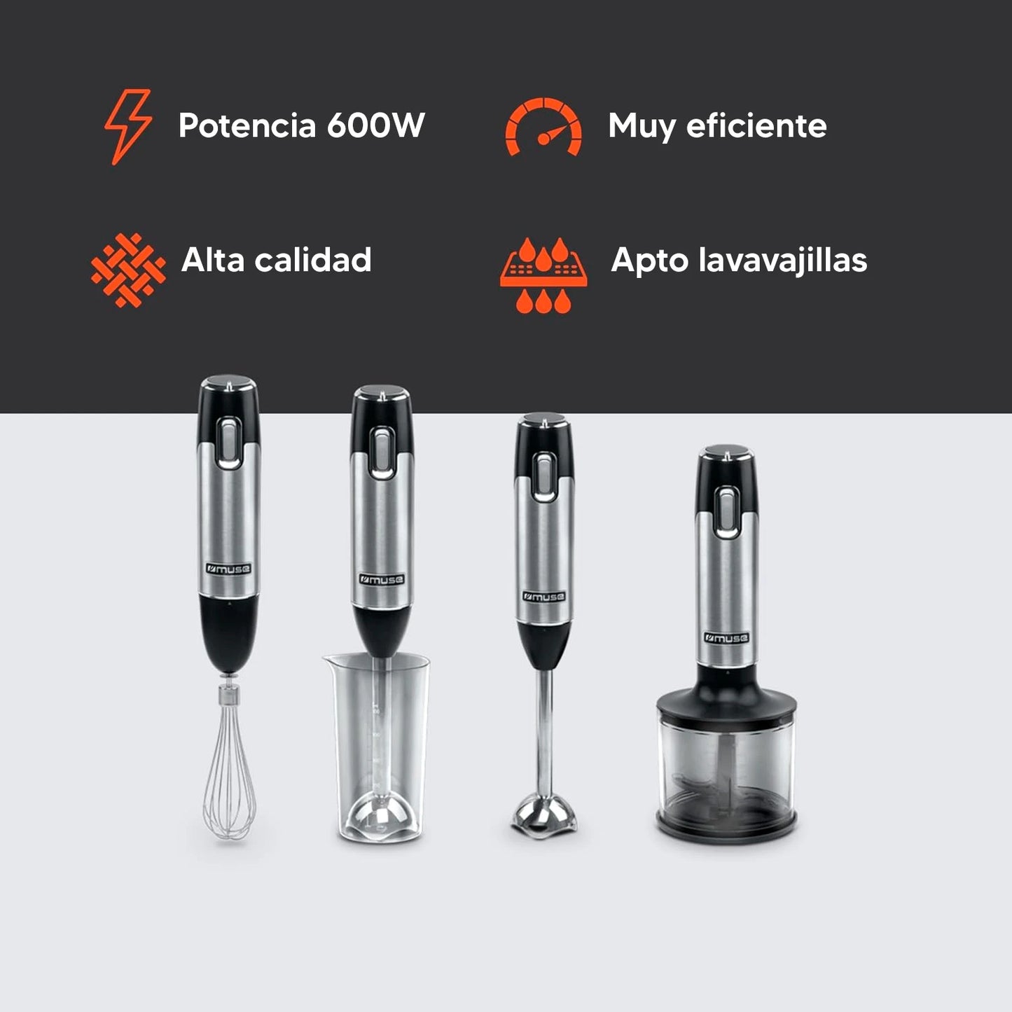 Mixer Con Accesorios Muse Ms-05 Hb 600w