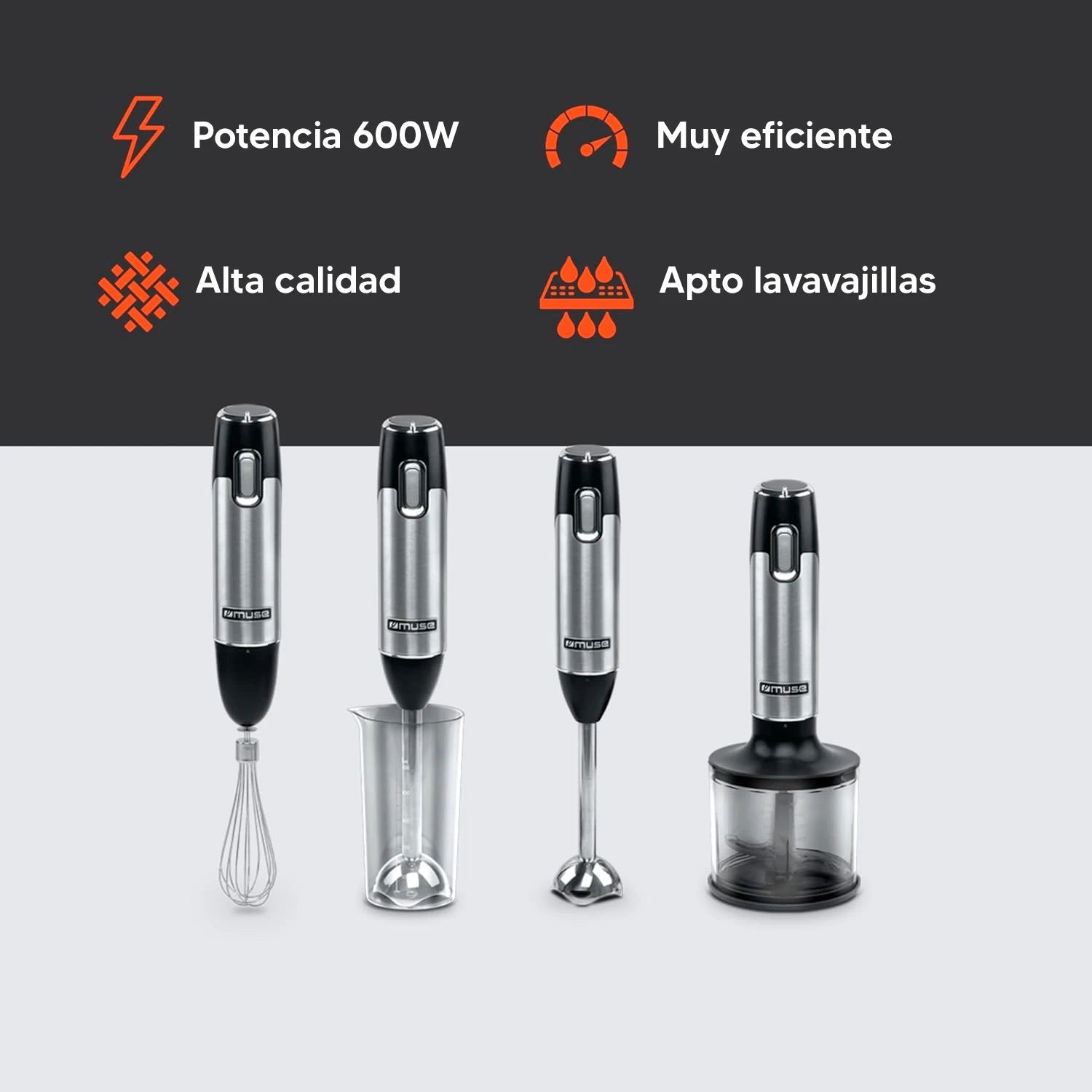 Mixer Con Accesorios Muse Ms-05 Hb 600w