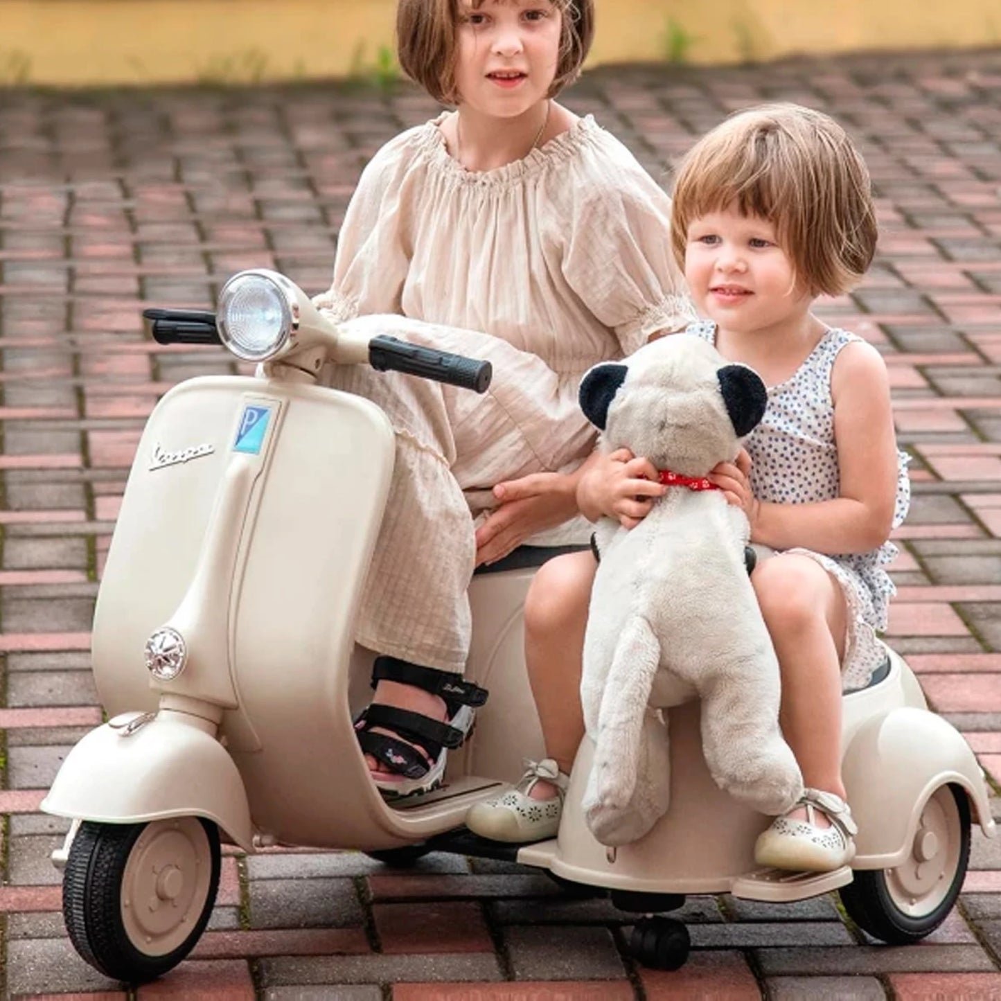 Moto Like Con Sidecar A Bateria Niños Beige