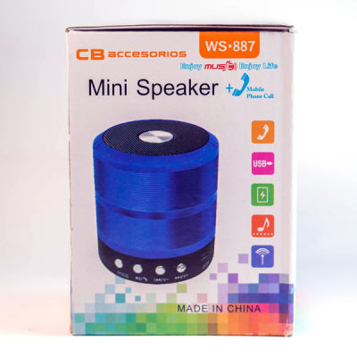 Mini Parlante Bluetooth Metalizado Usb Pendrive Micro-sd Aux Azul