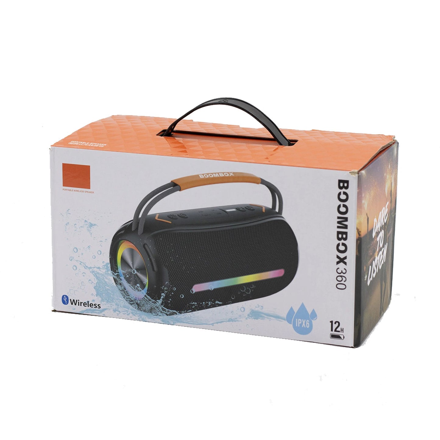 PARLANTE PORTATIL BLUETOOTH CON CORREA SIMIL BOOMBOX NEGRO