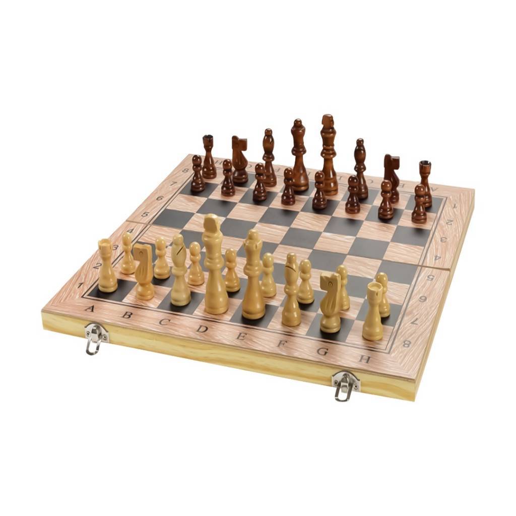 JUEGO DE MESA TRES EN UNO. Ajedrez - Damas - Backgammon - 48cm