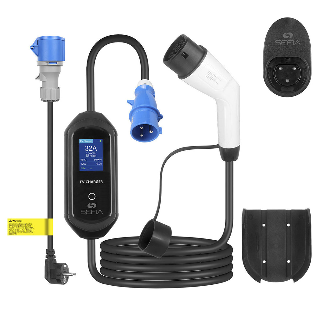 Cargador Auto Eléctrico Wallbox 7kw 32a Fijo Portatil Sefia