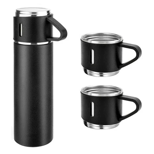 SET Termo 500ml Agua Frio Caliente + 3 Tazas Acero Inoxidable Varios Colores