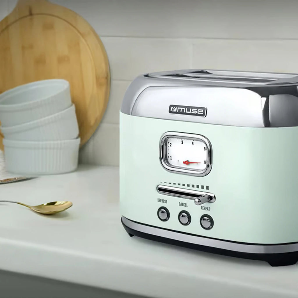 Tostadora Muse MS120AG Retro Color Verde