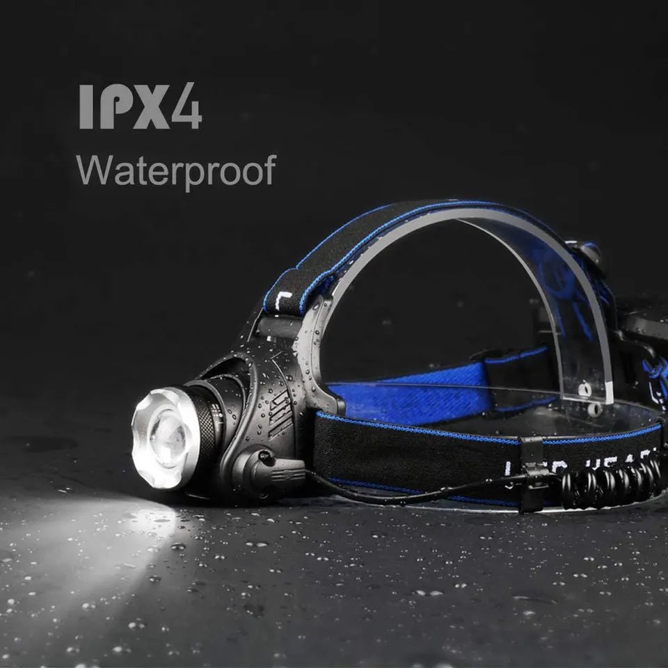 Linterna Minero con Zoom Recargable Resistente al Agua