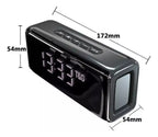 PARLANTE PORTÁTIL TG174 CON RELOJ DESPERTADOR NEGRO