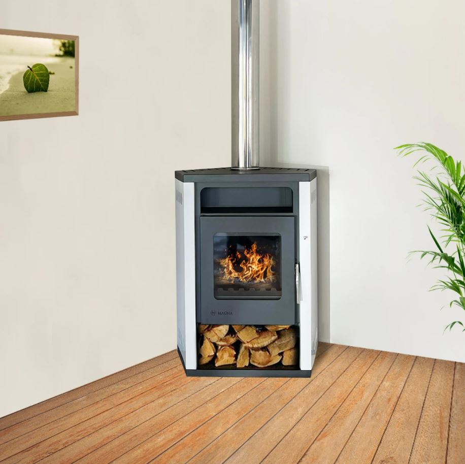 Calefactor Verona esquinera 8.5Kw Leña