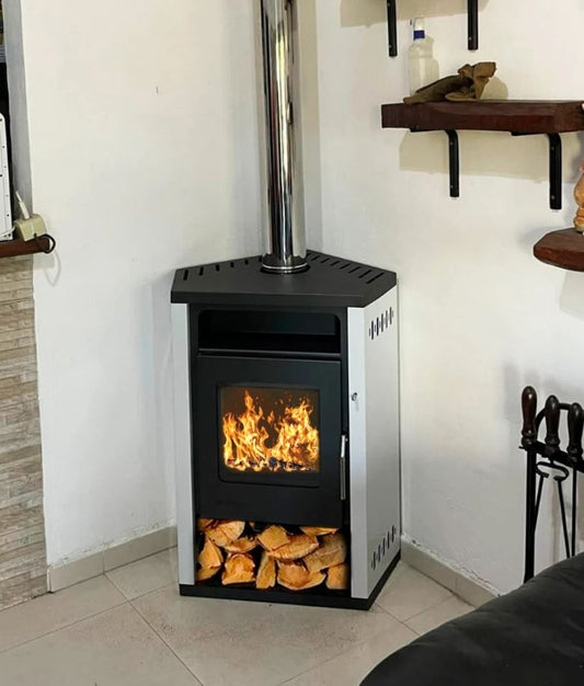 Calefactor Verona esquinera 8.5Kw Leña