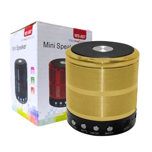 Mini Parlante Bluetooth Metalizado Usb Pendrive Micro-sd Aux Dorado